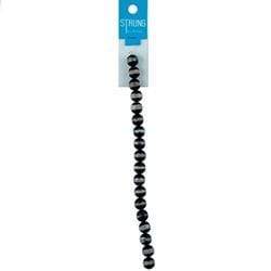 AussieSuperStore Jewellery Making Supplies Strung Beads Stone Round in Black with White Stripe Strung Stone Round in Black w White Stripe | Jewellery Making Beads 9323823192761 BBS16079